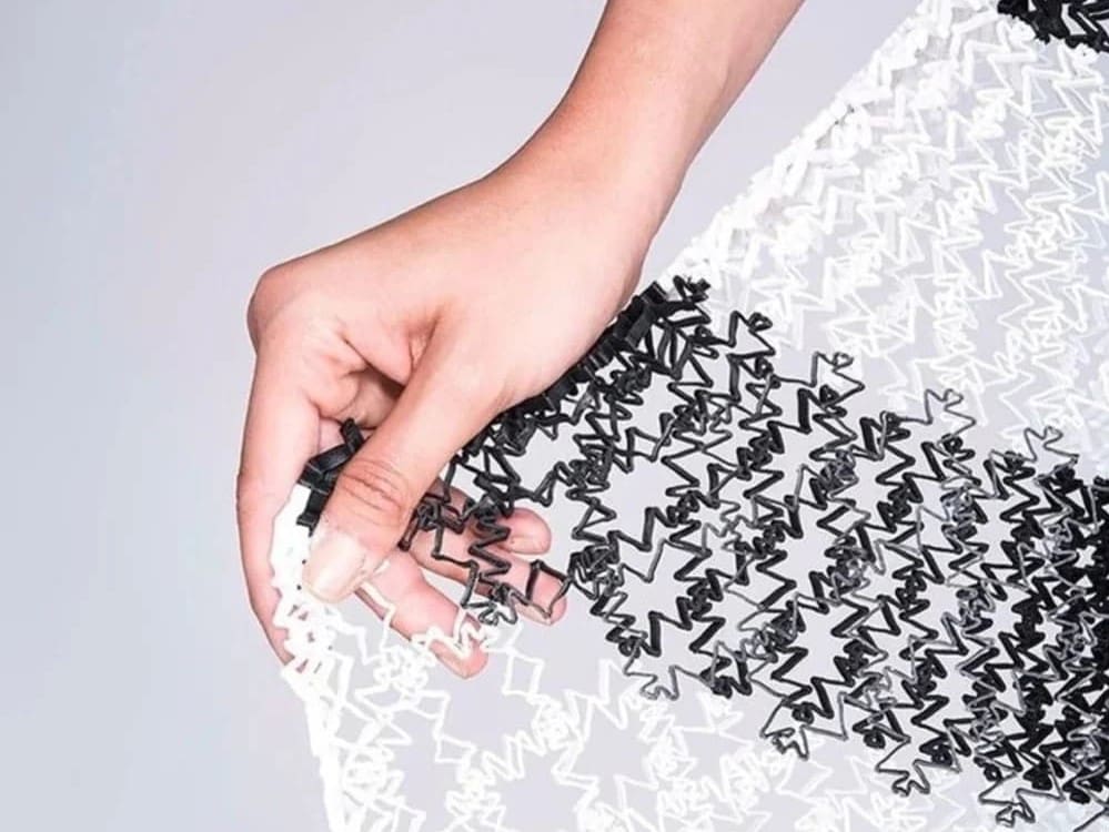 This dress has been made from 100% 3D printed fabric