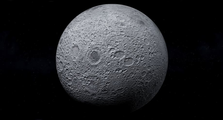 A photorealistic model of the moon on Free3D