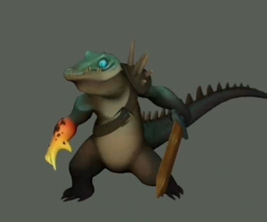 An animated Lizard Warrior model