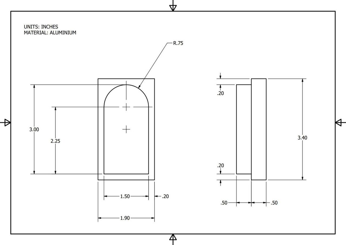A part drawing done in Inventor Professional 2017