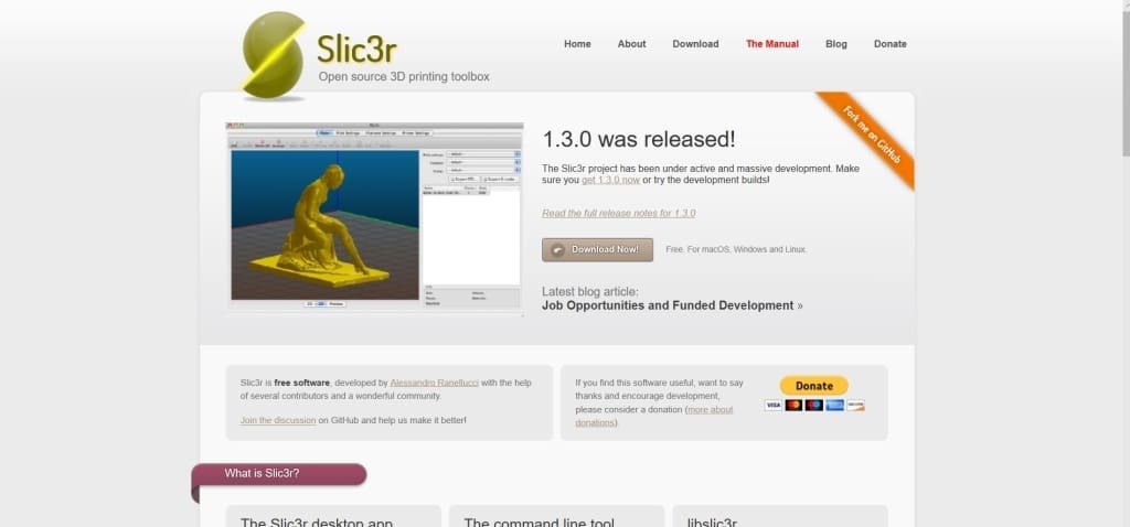The official Slic3r webpage