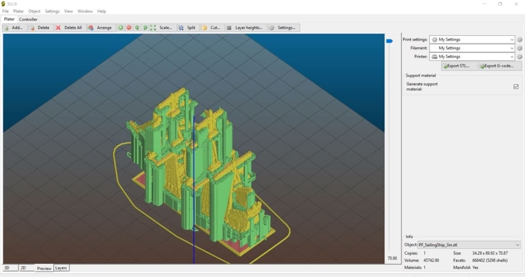 An object under the Preview tab