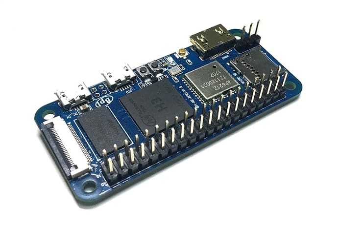 The BPI-M2 Zero with headers
