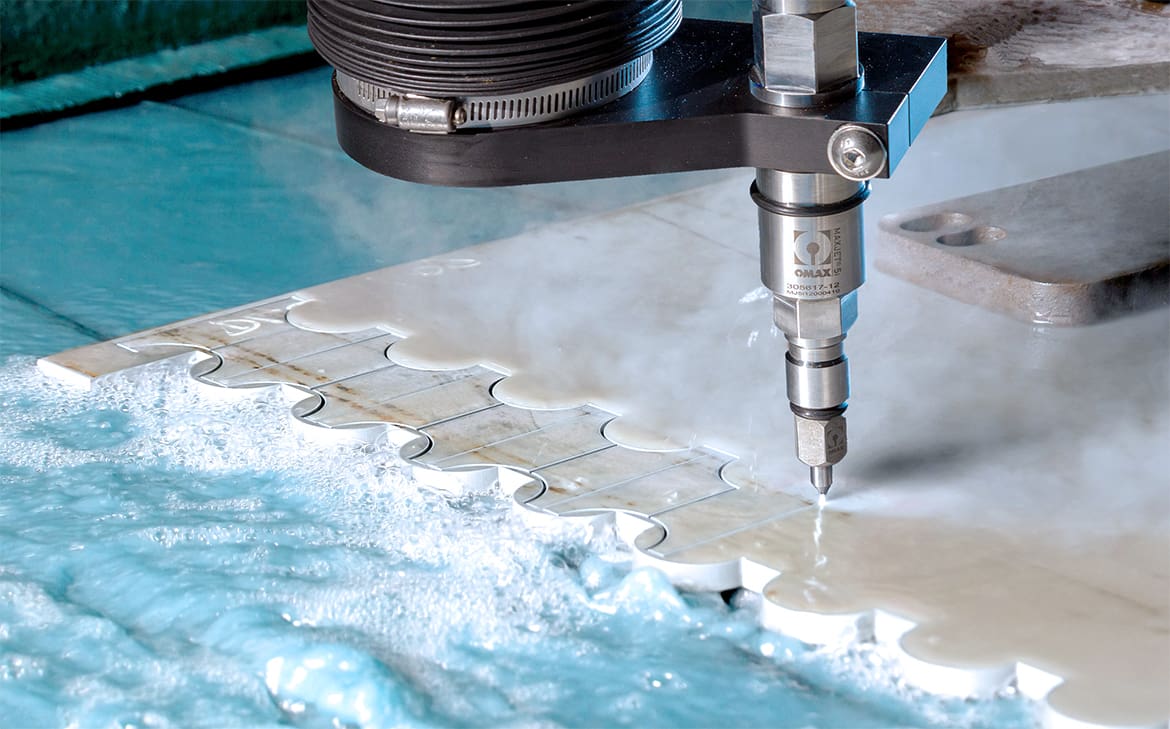 Waterjet cutting can be used on very hard materials