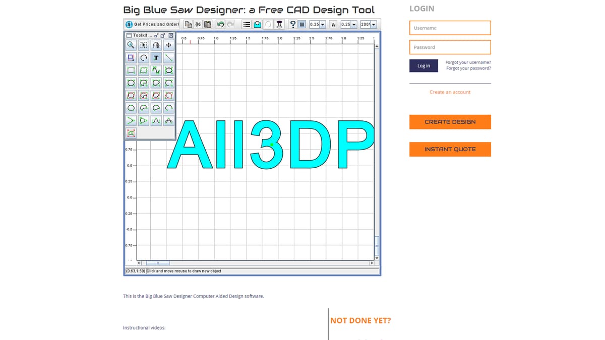 The Big Blue Saw designer interface