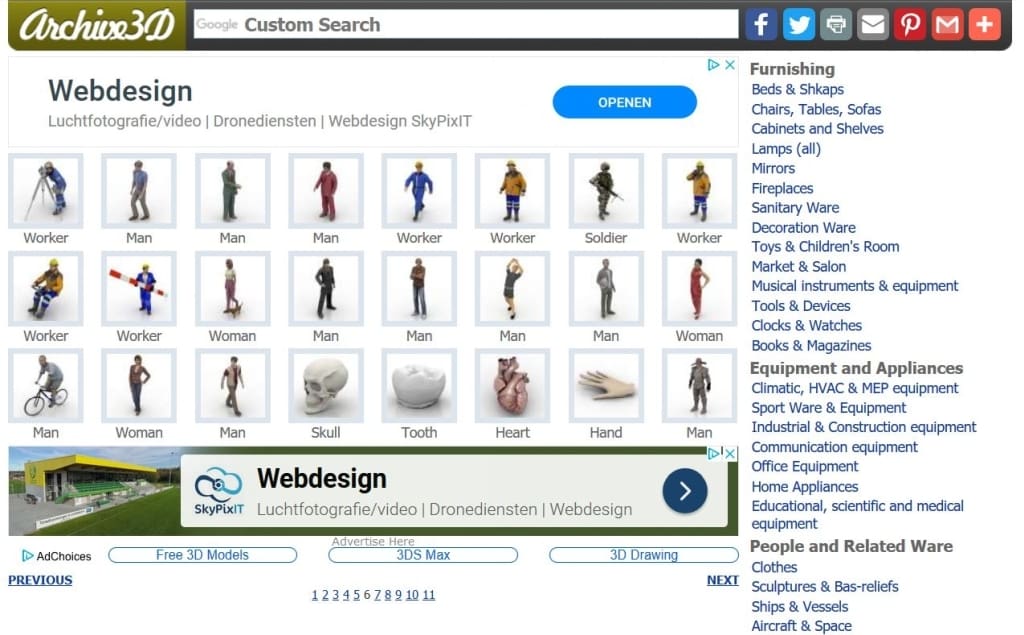 Characters category of Archive3D