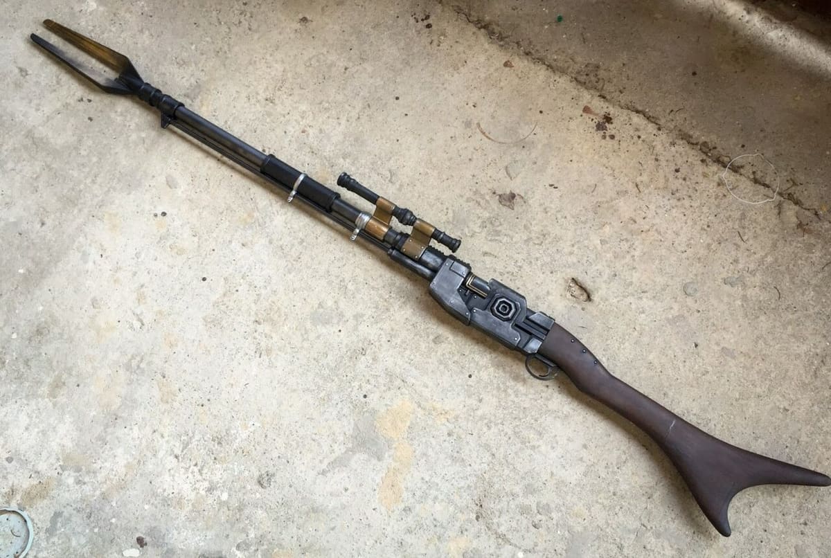 If you're going to be collecting bounties, you're going to need some protection from this Mandalorian rifle