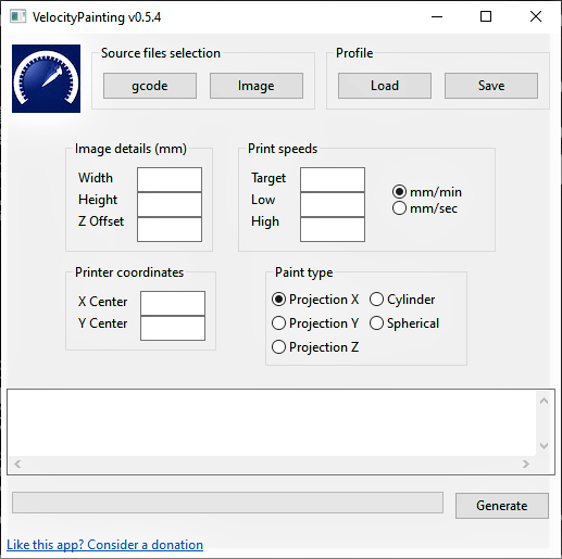 The UI Of the velocity painting software