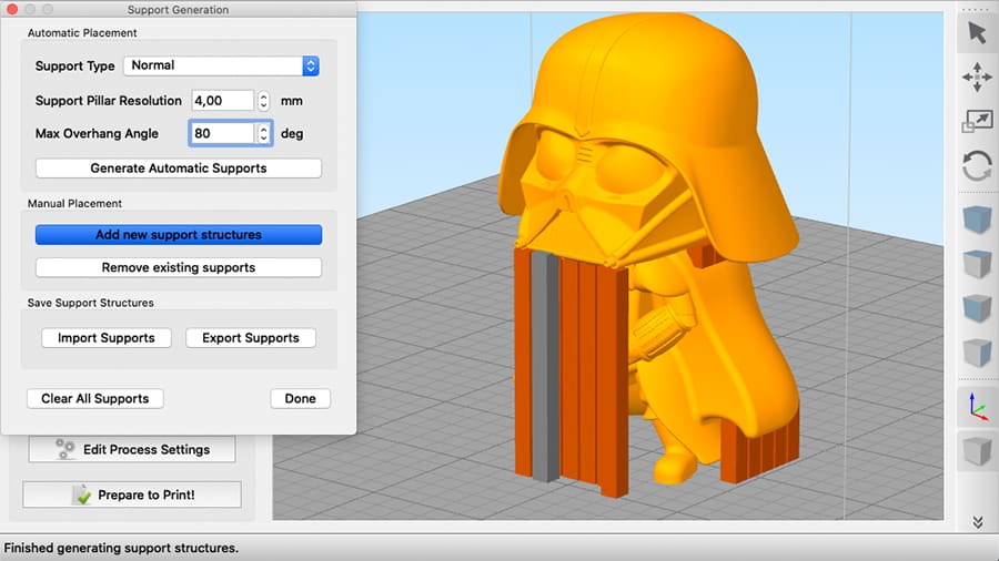 Simplify3D's custom supports