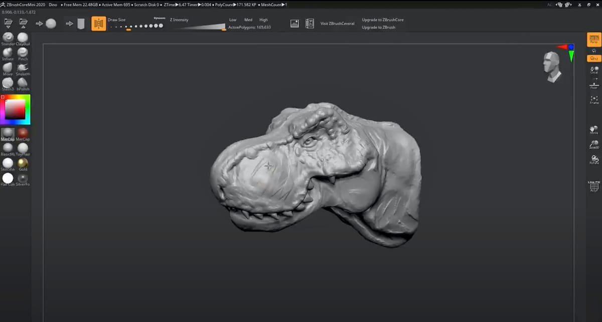 Foto de Modelador 3D / programa 3D gratuito para iniciantes: ZBrushCoreMini