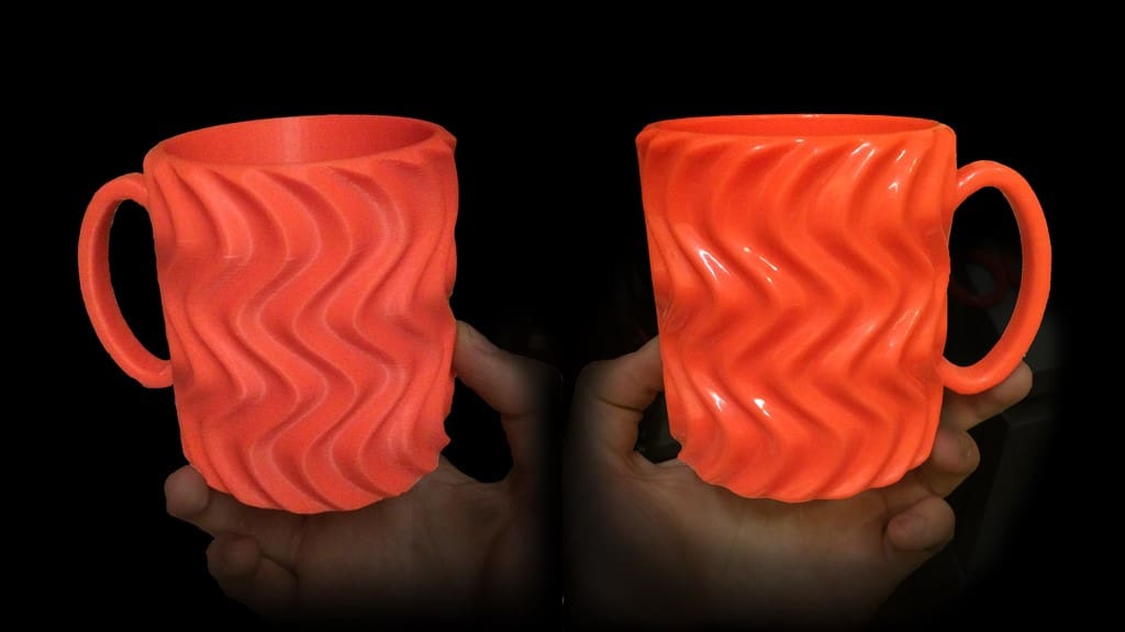 Post-processing ABS parts with acetone gives a smooth, shiny finish