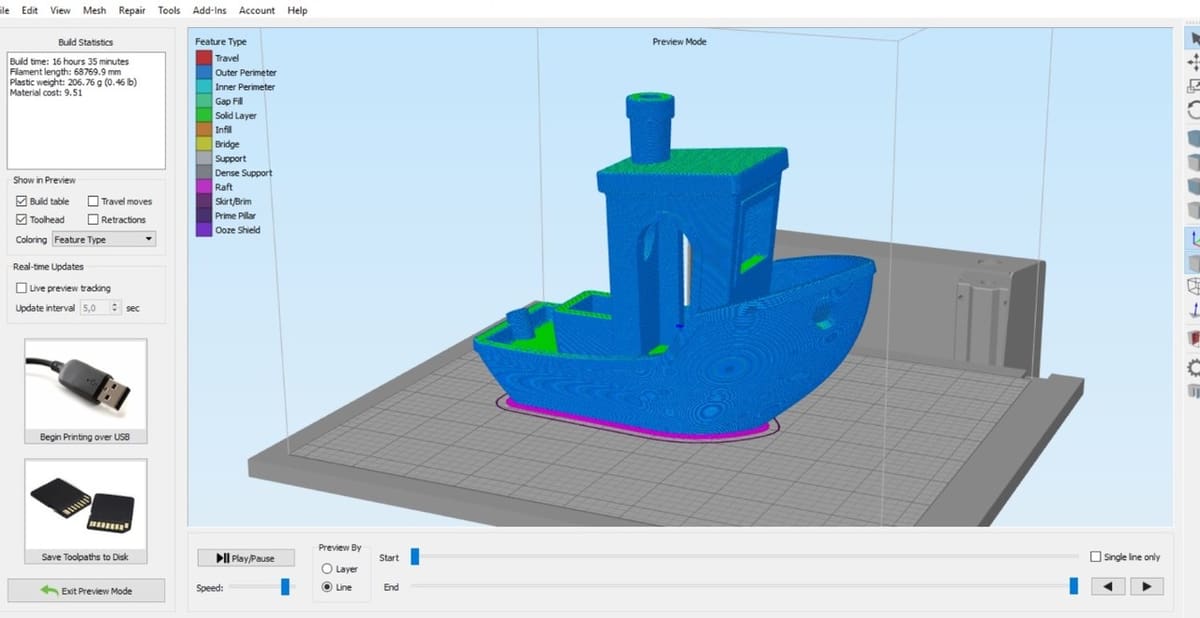 A Benchy in Simplify3D