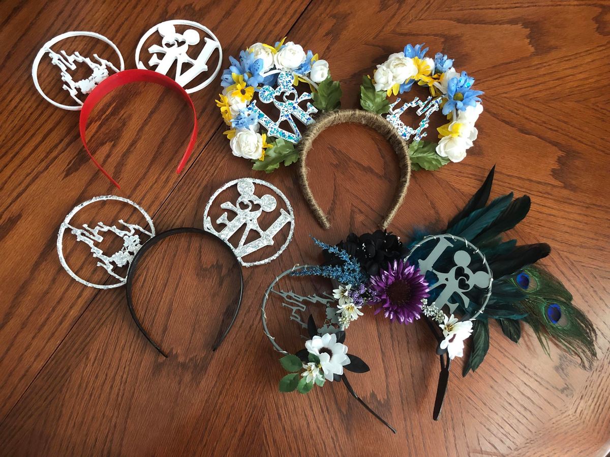 Four pairs of whimsical Mickey ears