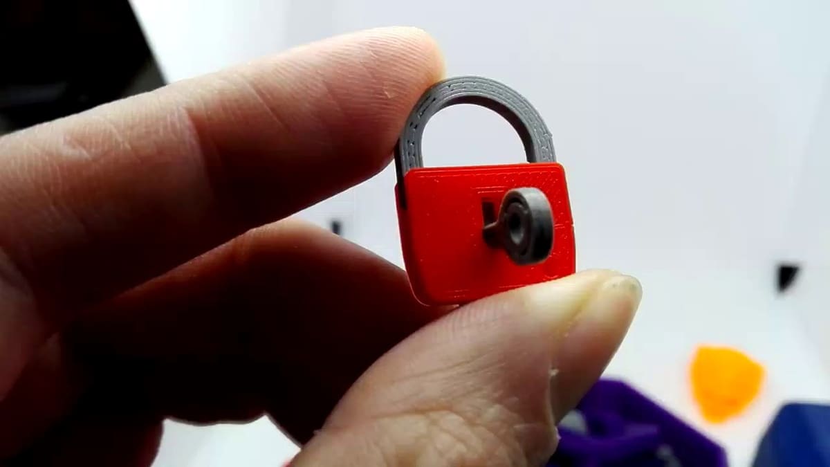 A mini 3D printed lock