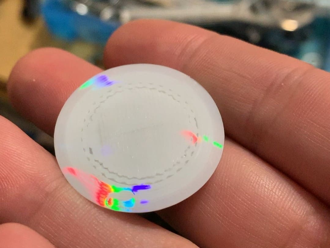 Even on pure white prints, you can get this iridescent color