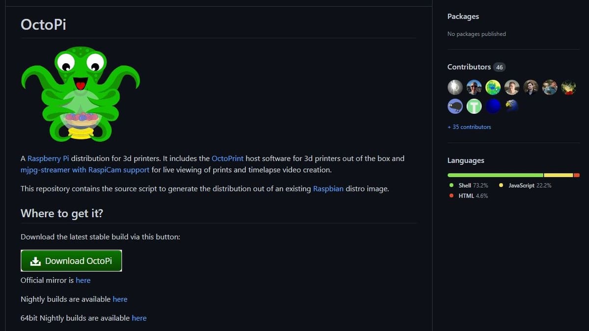Get the latest OctoPi release from GitHub