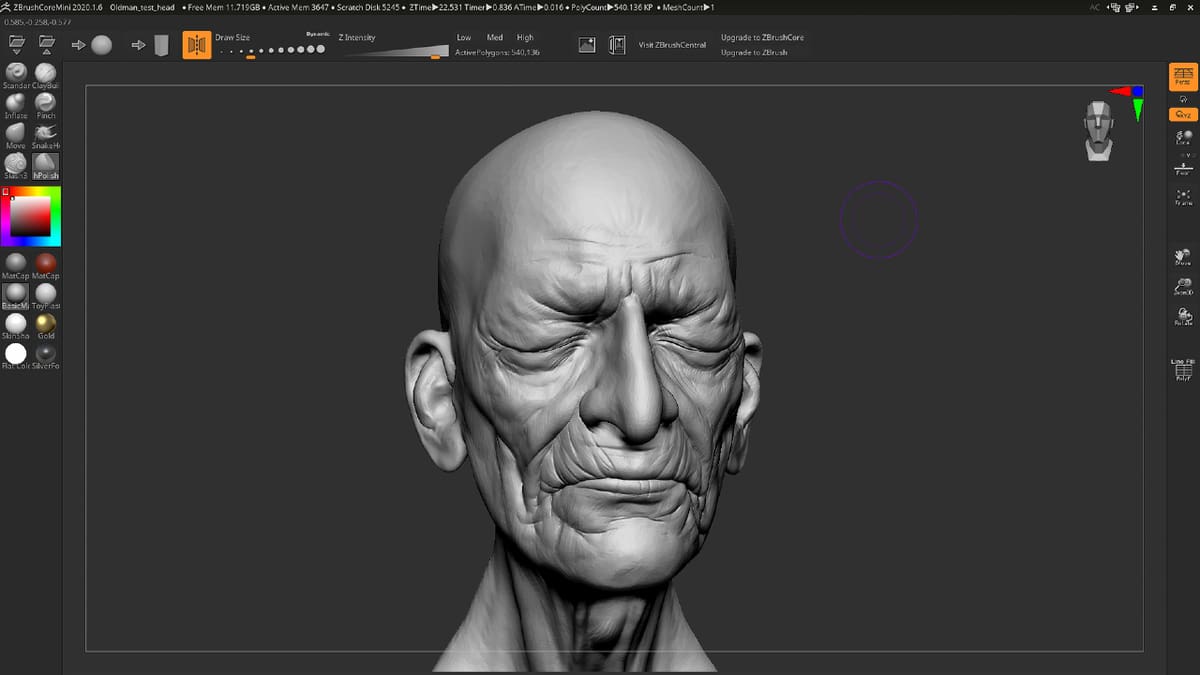 Photo de Conception 3D : meilleur logiciel 3D gratuit: ZBrushCoreMini