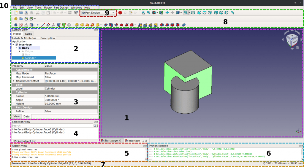 FreeCAD is a graphic-based CAD program