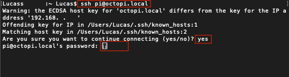 Accessing the Pi via SSH