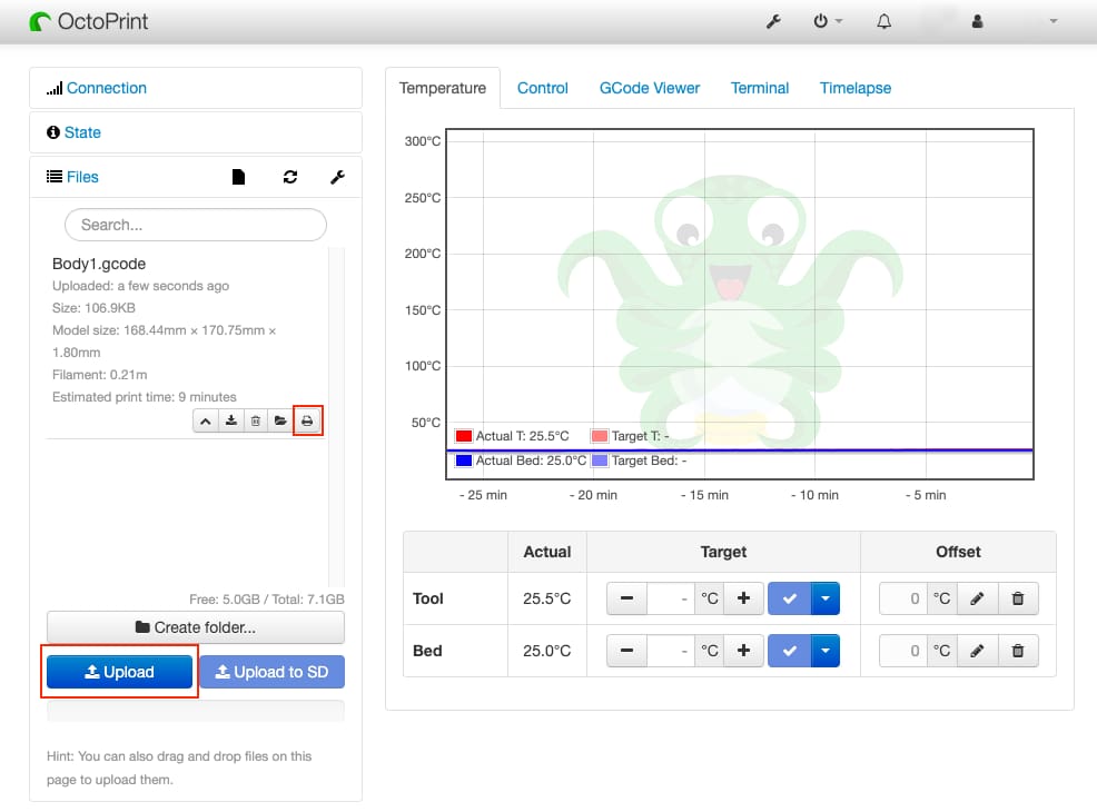 Printing is easy with OctoPrint