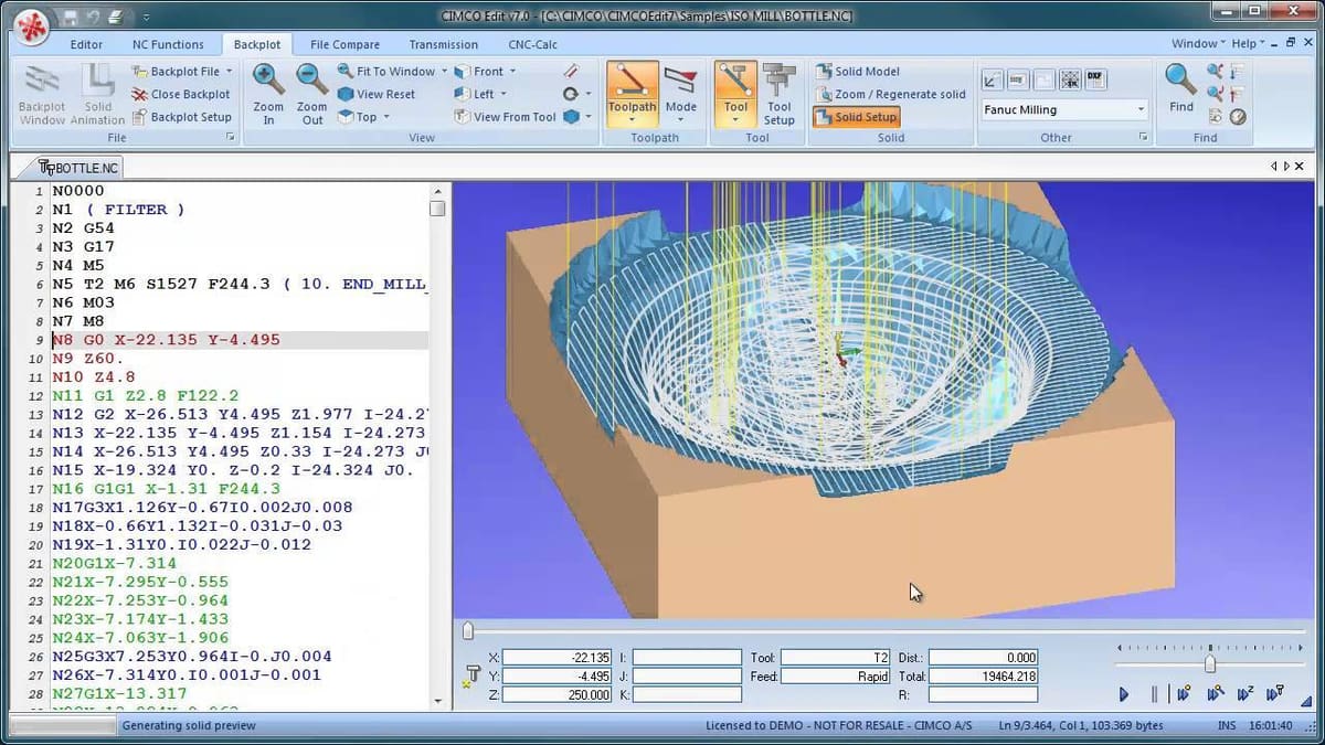 This visual editor allows you to see exactly how your G-code will execute