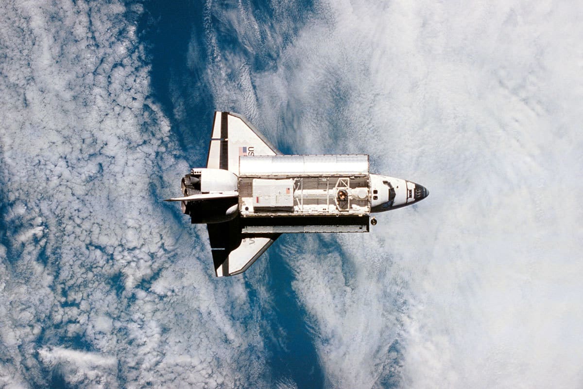 A space shuttle in orbit
