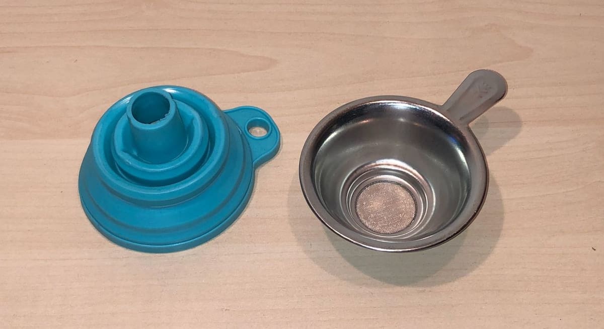 You'll find a simple funnel a very useful tool for handling leftover resin