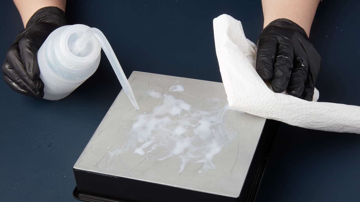 Paper towels and isopropyl alcohol are common household items that will help with cleaning up resin