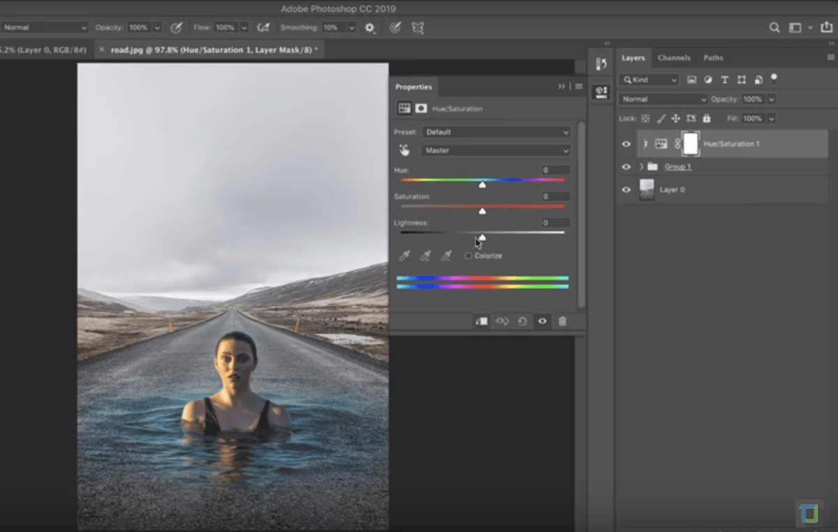 Image editing in 2D with Adobe Photoshop