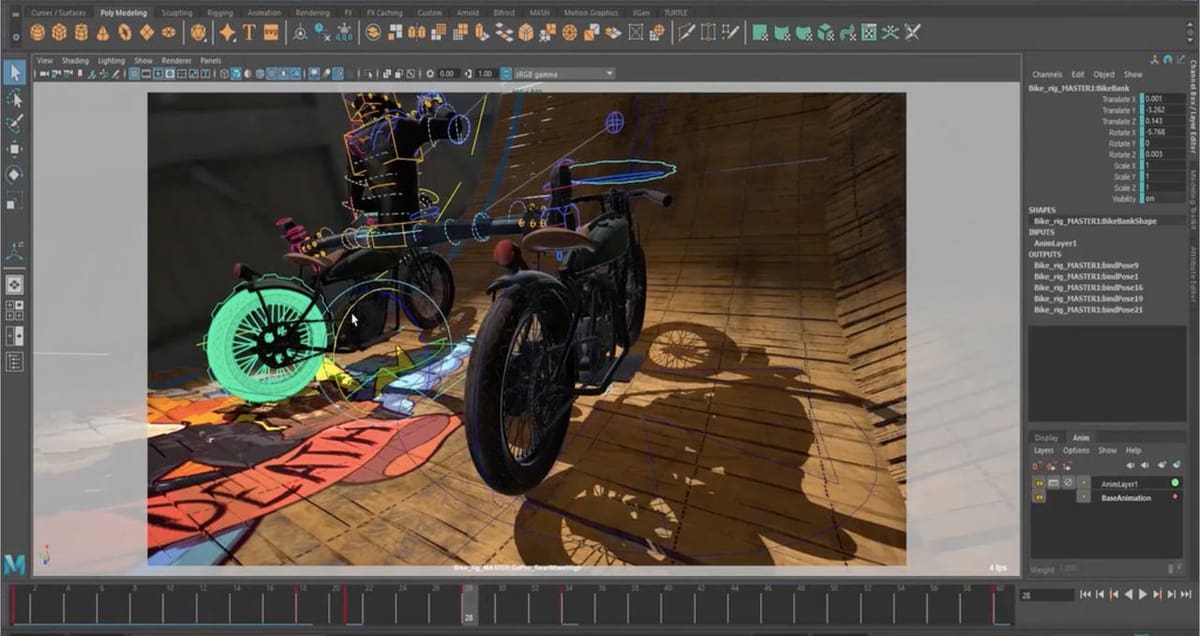 Maya's software allows cached playback for animation