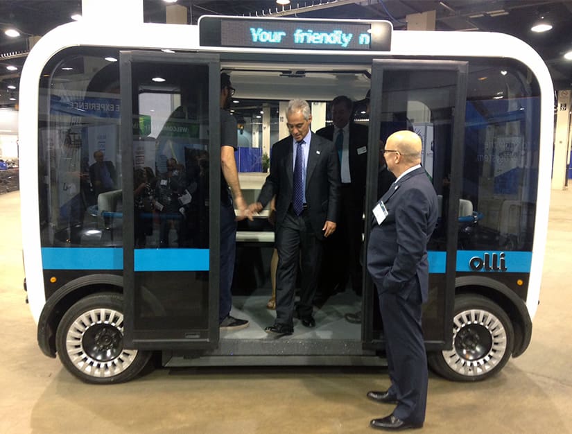 The Olli shuttle in action