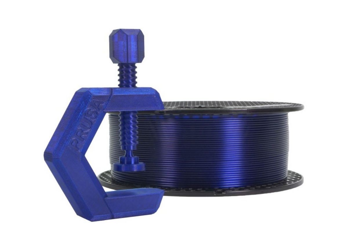 A spool of Prusament PETG in Ultramarine Blue