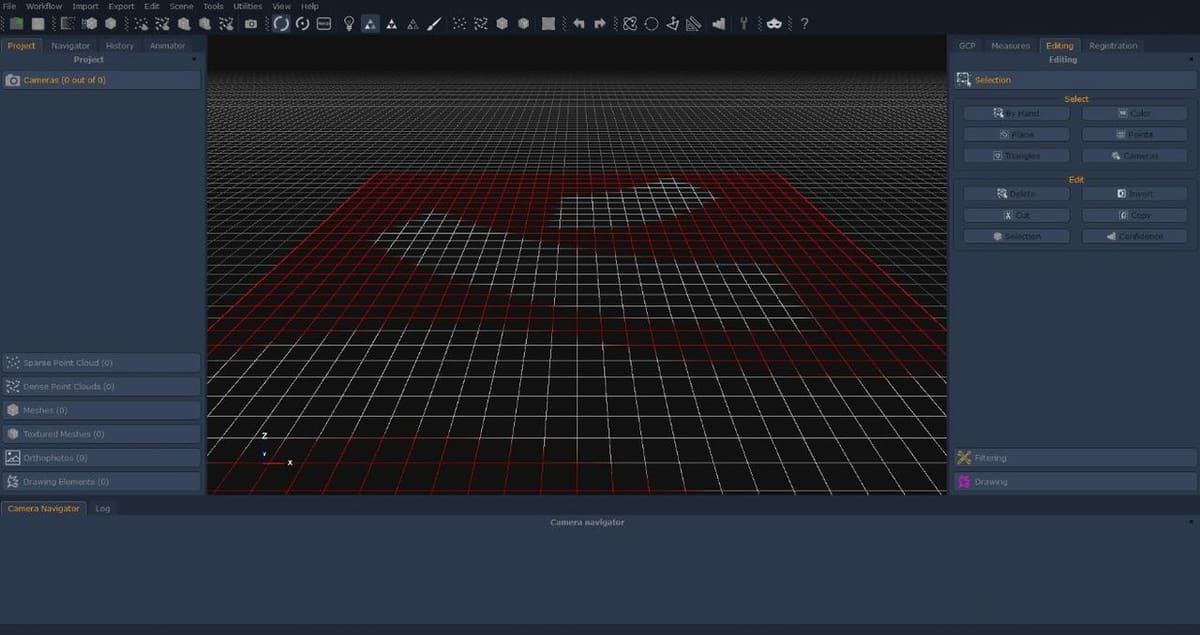 The basic screen of 3DF Zephyr