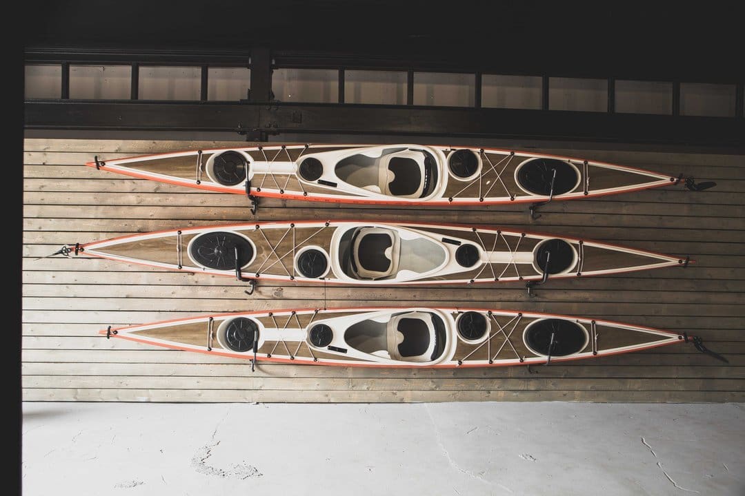 Three Melker kayaks ready for launch