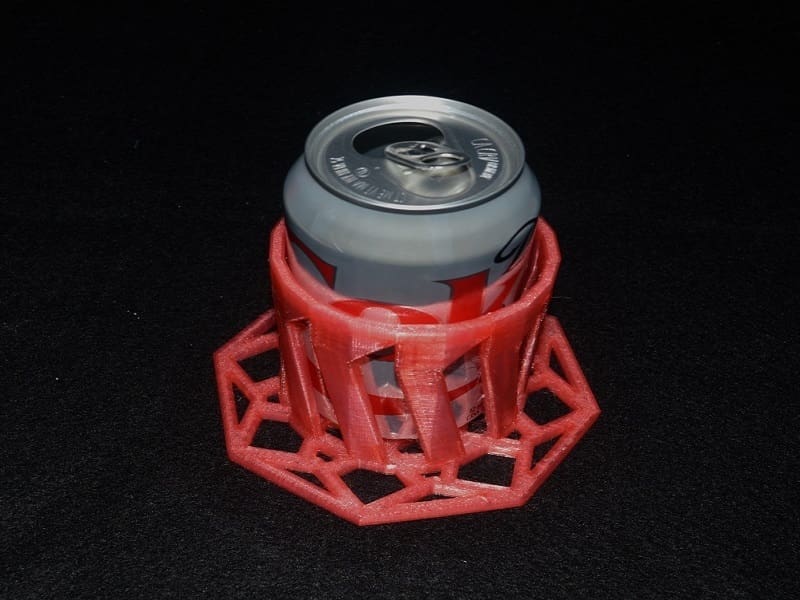 This tip resistant cup holder has a neat design that uses mimimal material