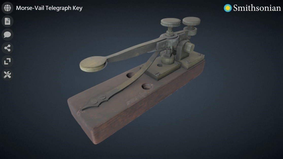 The Morse-Vail Telegraph Key in a 3D object viewer