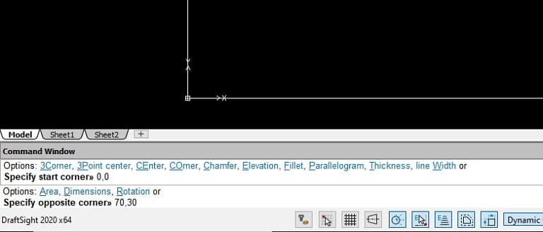 Specify opposite corner