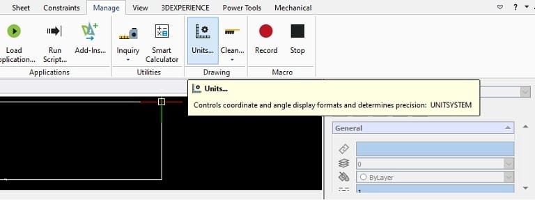 Finding the unit of dimension setting