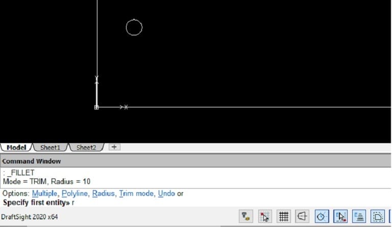 Changing the radius of the fillet