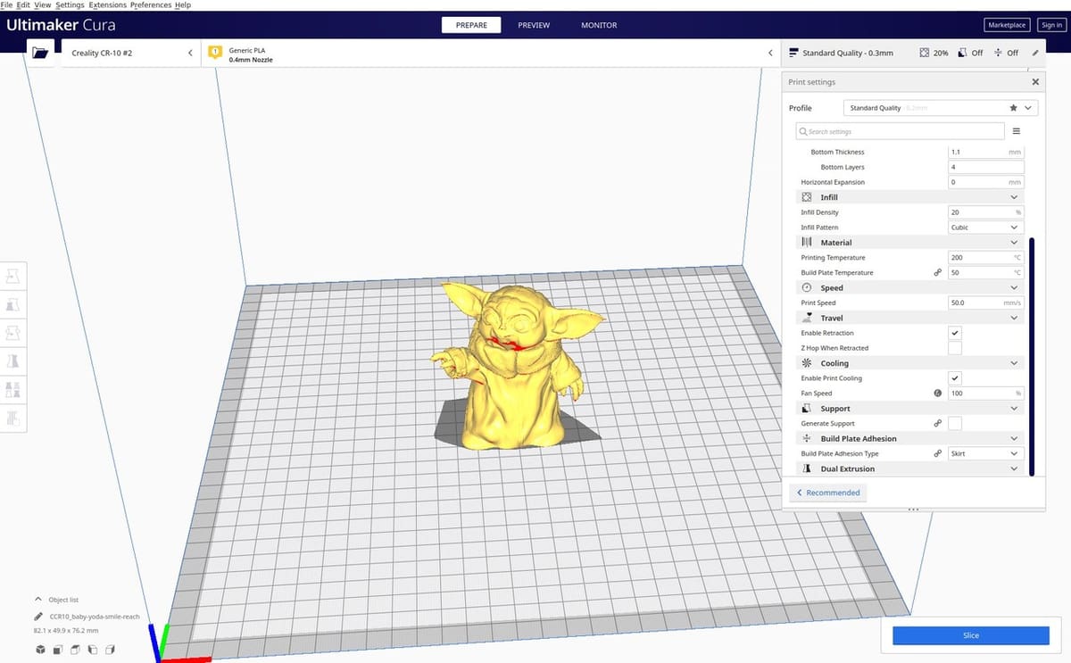 The Cura Main Interface