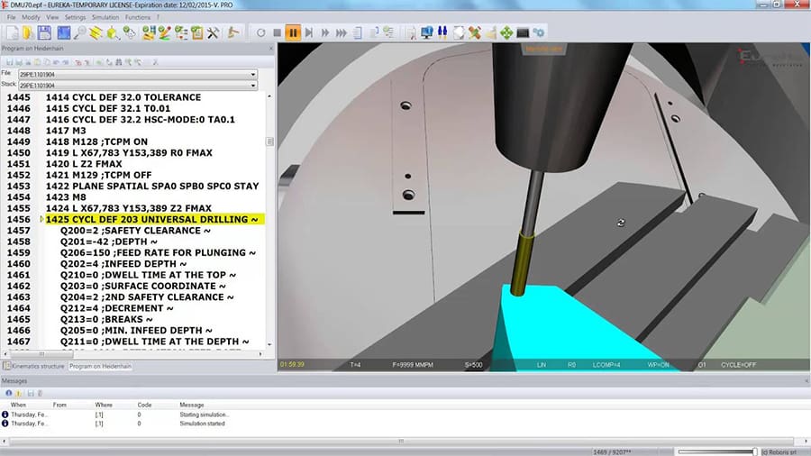 Simulate any number of axes and tool changes