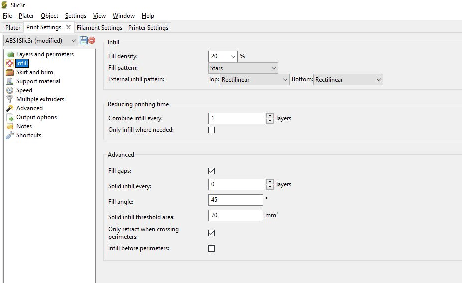 You have 13 choices of infill patterns in Slic3r