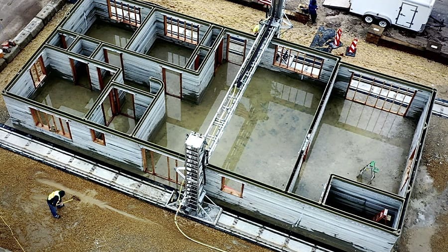 This huge house's construction took 48 hours of print time spread over an 8-day period