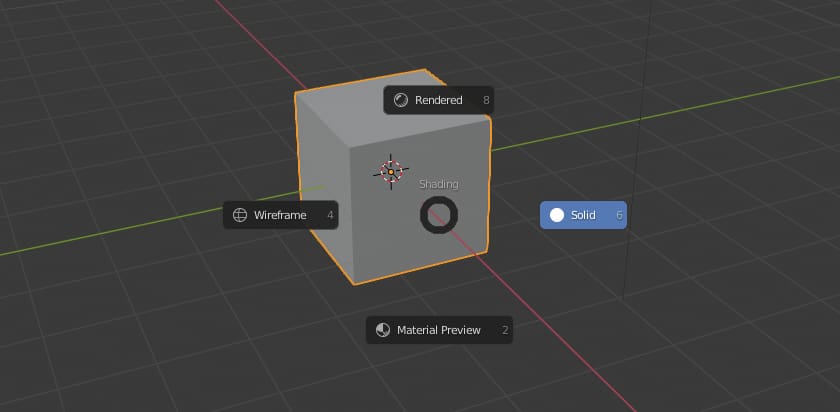 The shading radial menu lets you change shading efficiently