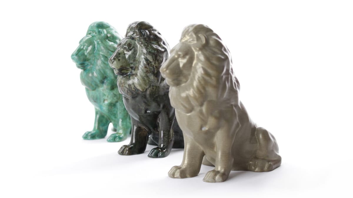 These lion figurines are printed with Formfutura's MetalFil Classic Copper
