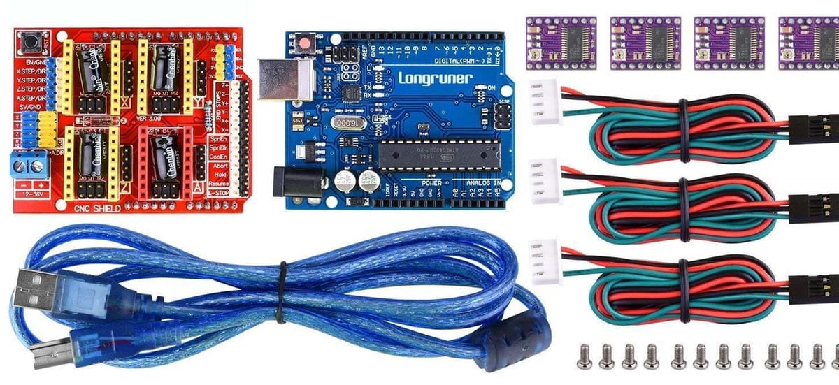 A CNC kit featuring the Protoneer V3 CNC shield