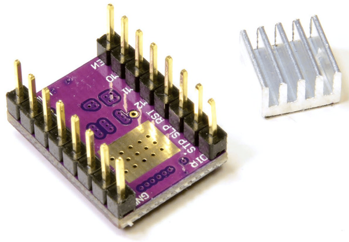 The underside of a StepStick stepper motor driver
