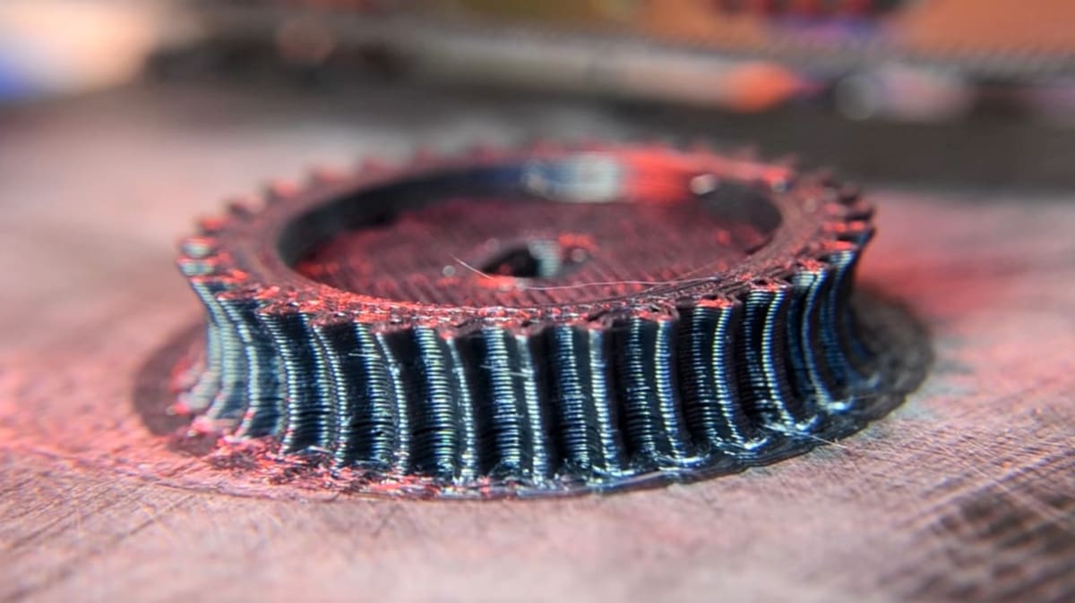 A gear 3D printed in POM