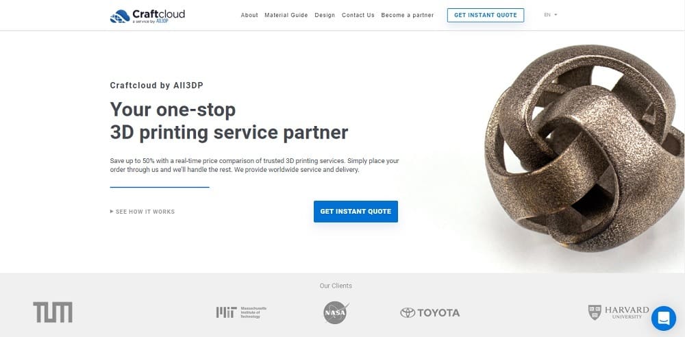 Easily compare prices and ordering of 3D printing services