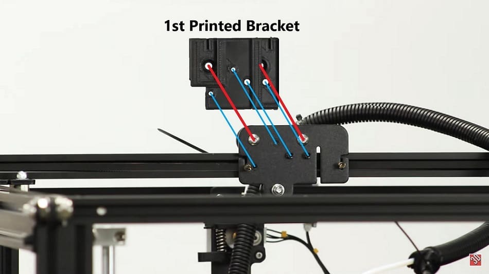The first 3D printed mount should line up with your machine